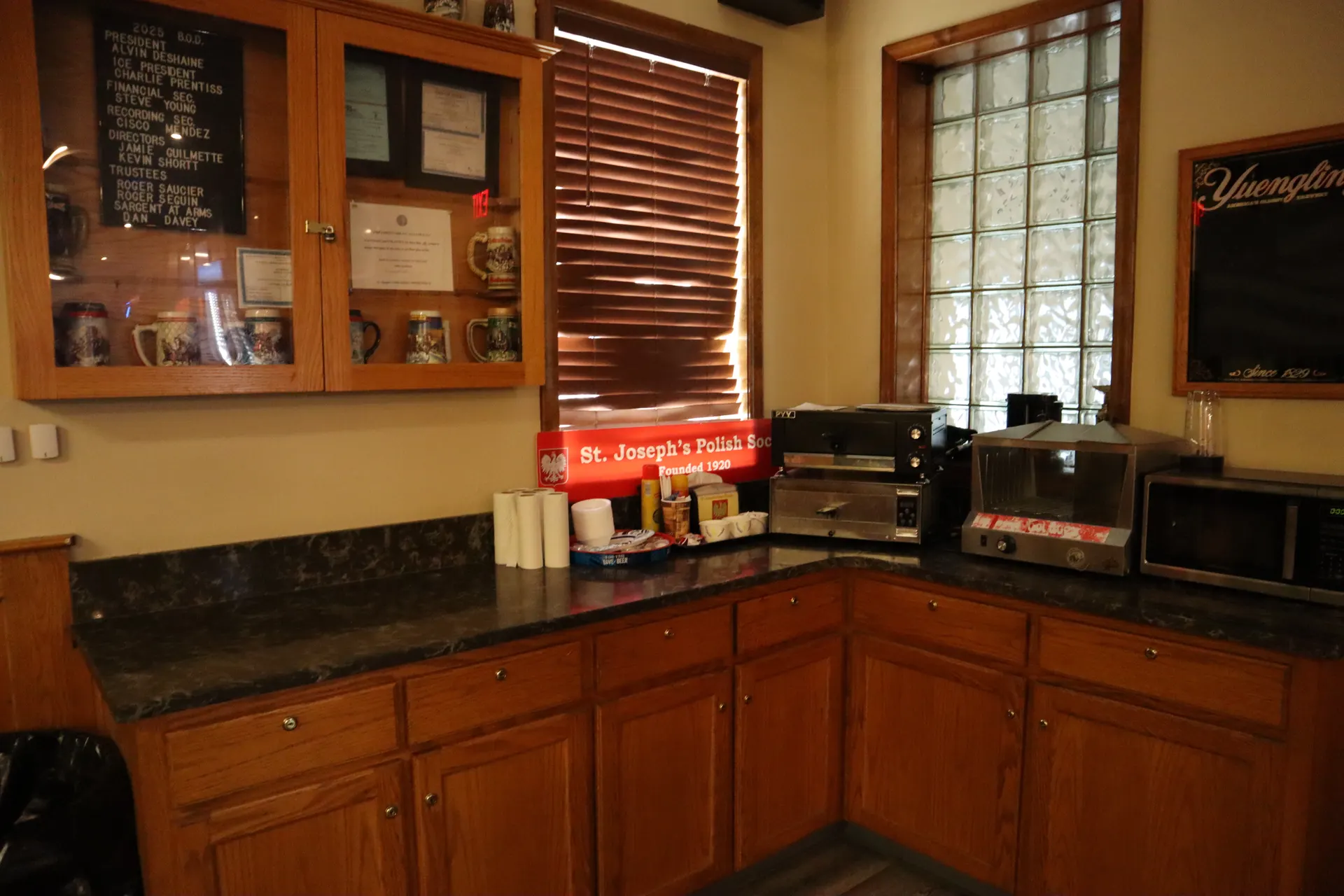 Kitchen counter and serving area inside the clubhouse