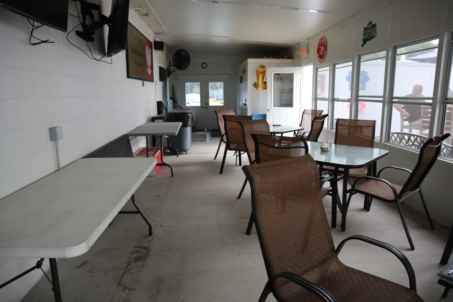 Enclosed porch of the indoor facility at St. Joseph's Polish Society